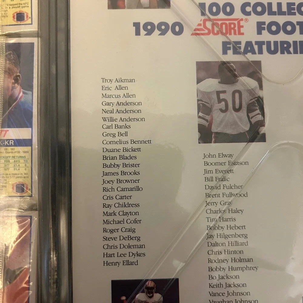 90-91 Score Football 100 Hottest Stars Rising Stars 100 Card Set Book Bo Jackson